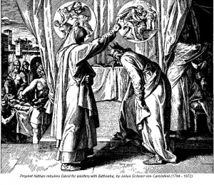 David repents over the Bathseba thing.