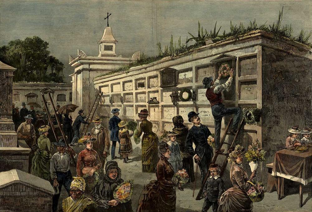 All Saints Day in New Orleans -- Decorating the Tombs